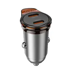 АВТОМОБІЛЬНИЙ ЗАРЯДНИЙ ПРИСТРІЙ HOCO NZ16B RIGOROUS PD45W (2C) CAR CHARGER METAL, СІРИЙ