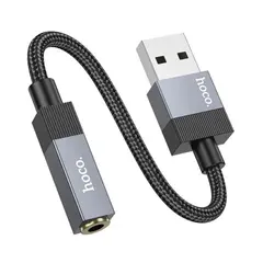 КАБЕЛЬ AUX AUDIO HOCO UPA32D CLEVER CONVERTER USB-A TO 3.5 1M, ЧОРНИЙ