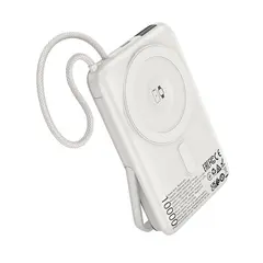 ЗОВНІШНІЙ АКУМУЛЯТОР POWER BANK HOCO Q43 CLEVER DUAL PD20W POWER BANK WITH CABLE WATCH CHARGER HOLDER 10000MAH, СІРИЙ