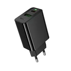 МЕРЕЖЕВИЙ ЗАРЯДНИЙ ПРИСТРІЙ HOCO CS95A LEADER PD30W, QC3.0, CHARGER (EU), ЧОРНИЙ
