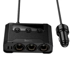 АВТОМОБІЛЬНИЙ ЗАРЯДНИЙ ПРИСТРІЙ HOCO Z64 ANSHUN 240W DIGITAL DISPLAY 3IN1 CIGARETTE LIGHTER (2C2A), ЧОРНИЙ