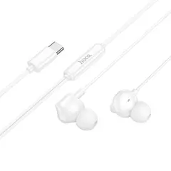 НАВУШНИКИ ДРОТОВІ HOCO M117 VICTORY UNIVERSAL DIGITAL EARPHONES WITH MIC. TYPE-C, БІЛИЙ