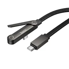 КАБЕЛЬ PD HOCO U150 EXQUISITE BRACKET 60W CHARGING DATA CABLE C TO C, ЧОРНИЙ