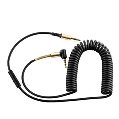 КАБЕЛЬ AUX AUDIO HOCO UPA02 БОКОВОЙ 1M, ЧОРНИЙ