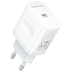 MR3_199804 Мережевий зарядний пристрій borofone ba99a 1usb-c pd, qc 20w білий BOROFONE