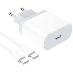 MR3_199999 Мережевий зарядний пристрій apple 25w type-c, кабель pd type-c to type-c, білий 