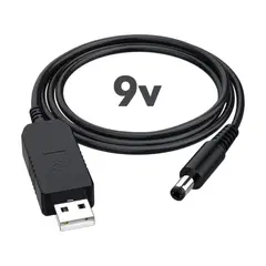 MR3_253617 Кабель usb-dc живлення для роутера від powerbank 9v, з перетворювачем, чорний 