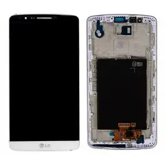 MR3_7518 Дисплей lg d855, d858, d859 optimus g3, d856, d850, d851, ls990, з сенсором, та рамкою білий 