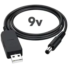 MR3_253617 Кабель живлення prc для роутера від powerbank usb-dc 9v, з перетворювачем, чорний PRC