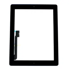MR3_6977 Тачскрін сенсор для ipad 3 зі шлейфом кнопки включення та кнопкою меню (home) black h/c 