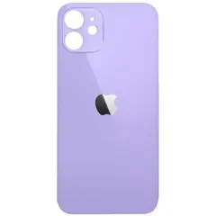 MR3_196438 Задня кришка (скло) iphone 12 mini пурпуровий (big hole) 