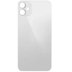 MR3_108185 Задня кришка (скло) iphone 12 білий (big hole) 