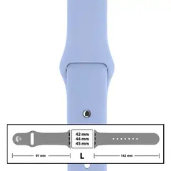 MR3_116097 Ремінець силіконовий для apple watch 42, 44, 45, 49mm розмір l (05) lilac cream 