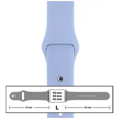 MR3_116097 Ремінець силіконовий для apple watch 42, 44, 45, 49 mm розмір l (05) lilac бежевий PRC