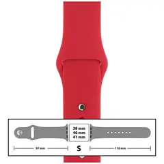 MR3_116115 Ремінець силіконовий для apple watch 38, 40, 41 mm розмір s (14) червоний PRC