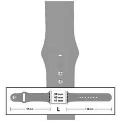 MR3_116118 Ремінець силіконовий для apple watch 38, 40, 41 mm розмір l (26) light сірий PRC