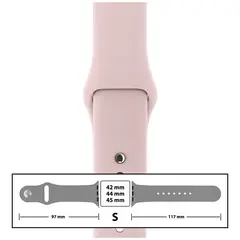 MR3_116131 Ремінець силіконовий для apple watch 42, 44, 45, 49 mm розмір s (65) рожевий sand PRC