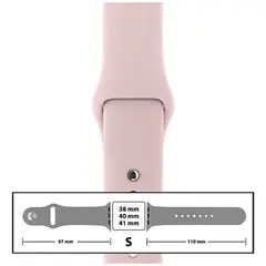 MR3_116133 Ремінець силіконовий для apple watch 38, 40, 41 mm розмір s (65) рожевий sand PRC