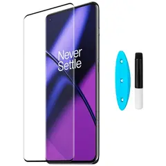 MR3_194494 Захисне скло для oneplus 11 (0.25 mm, 3d, прозорий) в комплекті з uv клеєм і лампою PRC