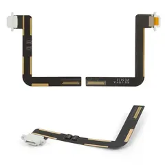 MR3_115070 Шлейф ipad air (ipad 5), ipad (9.7) 2017, ipad (9.7), (2018) конектора зарядки, з компонентами, білий оригінал 