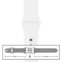 MR3_116100 Ремінець силіконовий для apple watch 38, 40, 41mm розмір s (09) білий 
