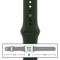MR3_116127 Ремінець силіконовий для apple watch 38, 40, 41mm розмір s (54) forest green 