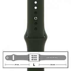 MR3_116128 Ремінець силіконовий для apple watch 42, 44, 45, 49mm розмір l (54) forest green 