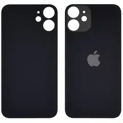 MR3_120015 Задня кришка (скло) iphone 12 mini black (big hole), сервісний оригінал 