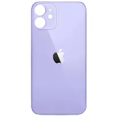 MR3_120948 Задня кришка (скло) iphone 12 пурпуровий (big hole) 
