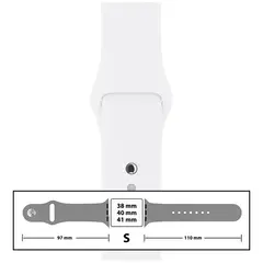 MR3_116100 Ремінець силіконовий для apple watch 38, 40, 41 mm розмір s (09) білий PRC