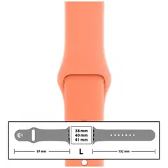 MR3_116106 Ремінець силіконовий для apple watch 38, 40, 41 mm розмір l (44) peach PRC