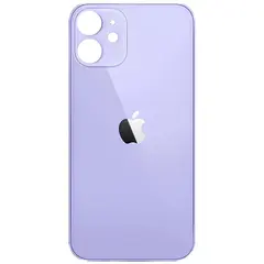 MR3_120948 Задня кришка (скло) iphone 12 пурпуровий (big hole) PRC