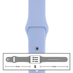 MR3_116096 Ремінець силіконовий для apple watch 38, 40, 41mm розмір s (05) lilac cream 