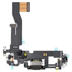 MR3_117599 Шлейф iphone 12, iphone 12 pro з роз'ємом зарядки та мікрофоном black оригінал (prc) 