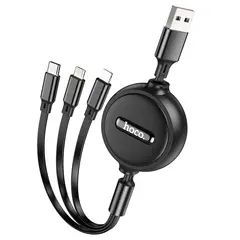 MR3_118262 Кабель combo hoco x75 3in1 (lightning, micro, type-c), 2a 1m чорний HOCO