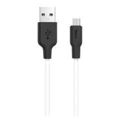 MR3_118292 Кабель usb hoco x21 plus silicone micro-usb 3a 2m black, білий 
