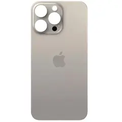 MR3_120677 Задня кришка (скло) iphone 15 pro natural titanium (big hole), сервісний оригінал 