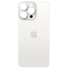 MR3_120688 Задня кришка (скло) iphone 15 pro max білий titanium (big hole), сервісний оригінал 