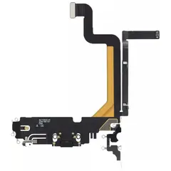 MR3_121315 Шлейф iphone 15 pro з роз'ємом зарядки, аудіо та мікрофоном black оригінал 
