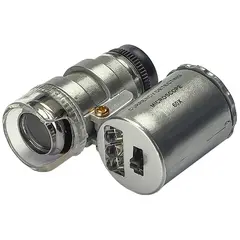 MR3_114728 Мікроскоп кишеньковий prc n0.9882, в чохлі, з led та uv підсвічуванням, кратність збільшення 60x PRC