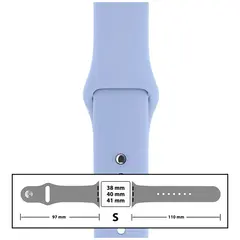 MR3_116096 Ремінець силіконовий для apple watch 38, 40, 41 mm розмір s (05) lilac бежевий PRC