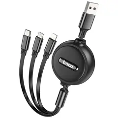 MR3_118262 Кабель combo hoco x75 3in1 (lightning, micro, type-c), 2a 1 m чорний HOCO