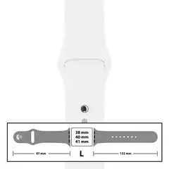MR3_116099 Ремінець силіконовий для apple watch 38, 40, 41mm розмір l (09) білий 