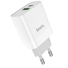 MR3_123565 Мережевий зарядний пристрій hoco c80a (1usb 3a qc3.0, 1 pd type-c 20w) білий 