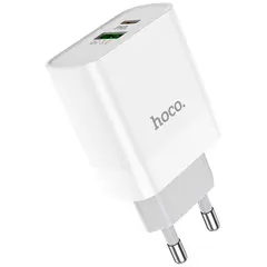MR3_123565 Мережевий зарядний пристрій hoco c80a (1usb 3a qc3.0, 1 pd type-c 20w) білий HOCO