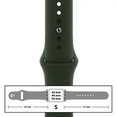 MR3_116129 Ремінець силіконовий для apple watch 42, 44, 45, 49mm розмір s (54) forest green 