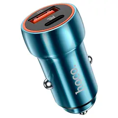 MR3_118328 Авто зарядний пристрій hoco z46a blue whale 1usb 3a 18w qc3.0, pd 1type-c 20w blue, кабель usb-a to type-c 