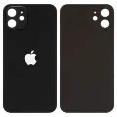 MR3_119995 Задня кришка (скло) iphone 12 black (big hole), сервісний оригінал 