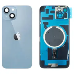 MR3_120379 Задня кришка (скло) iphone 14 plus blue, сервісний оригінал у зборі на рамці 