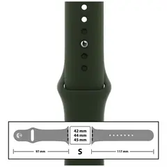 MR3_116129 Ремінець силіконовий для apple watch 42, 44, 45, 49 mm розмір s (54) forest зелений PRC